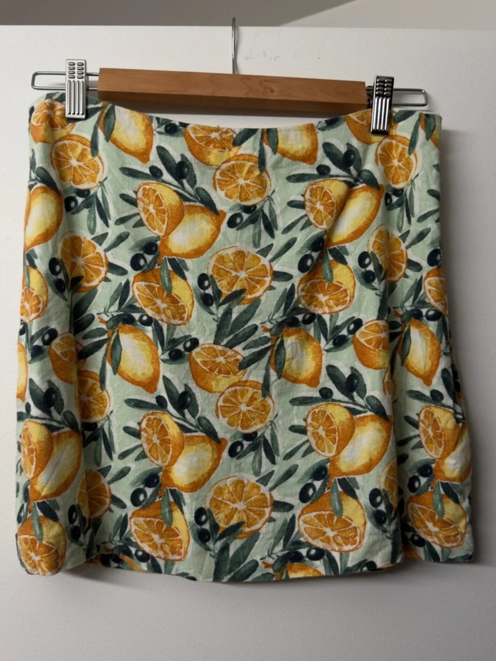 Abercrombie & Fitch Yellow Citrus Print Mini Skirt
